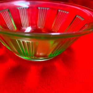 Vintage Green Glass Dessert Bowl